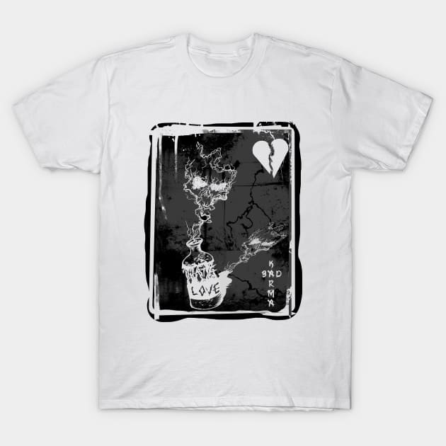 Skull, Digital Art, Love and Hate T-Shirt by Lenny241